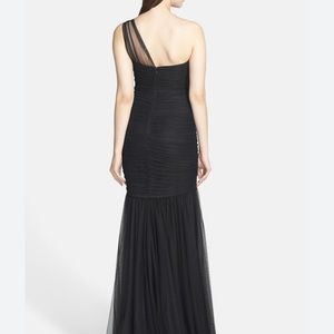 Amsale Black One Shoulder Dress